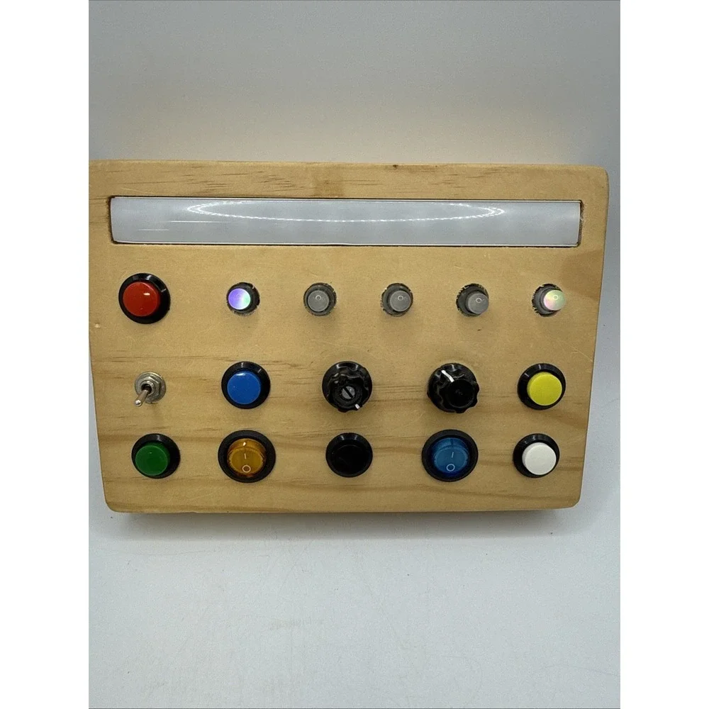 Montessori Busy Board Sensory Toy Lights Buttons‎ Knobs